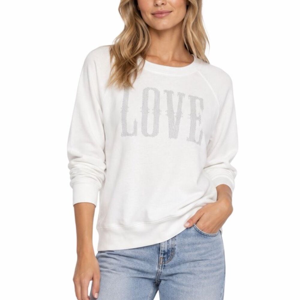 Zadig & Voltaire Upper Western Love Studs Sweatshirt - Size XS - White